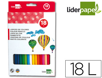 18 lápices de colores Liderpapel